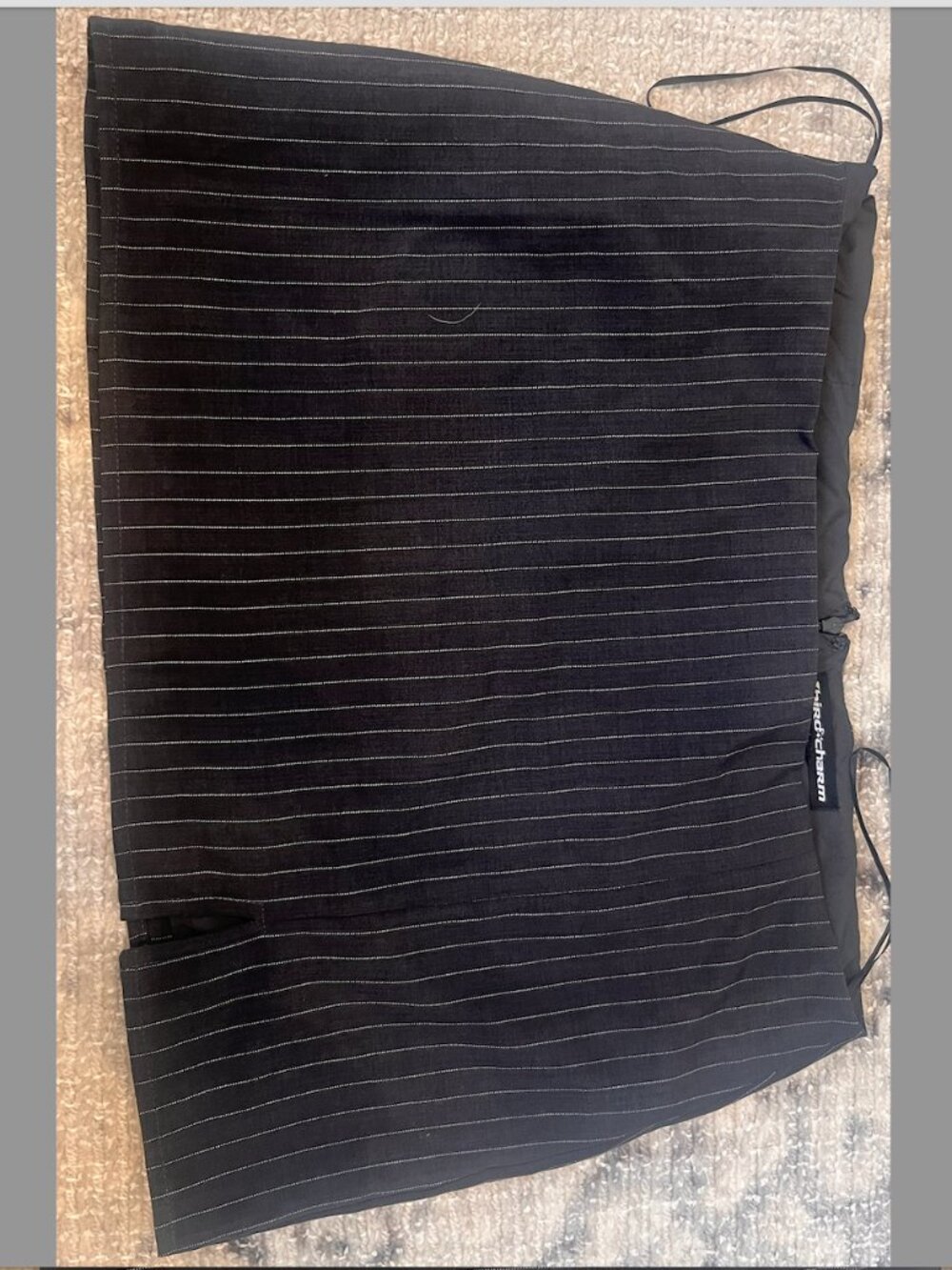 Third Charm, Large, Dark Grey Striped,Mini Skirt